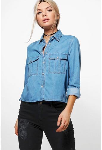 Betty Oversized Pocket Denim Shirt