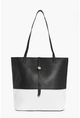 Evie Monochrome Metal Detail Shopper