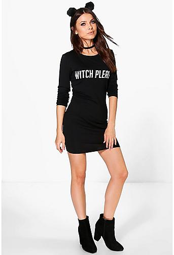 Lisa Halloween Witch Please Bodycon Dress
