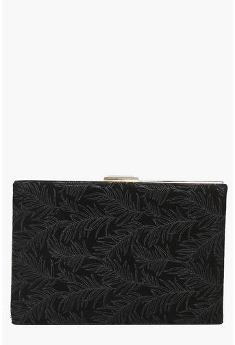 Heidi Eastern Leaf Velvet Box Clutch