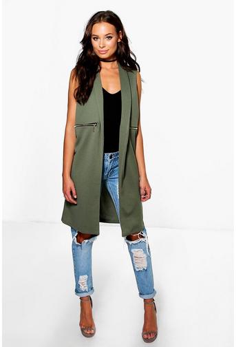 Holly Zip Detail Duster Coat