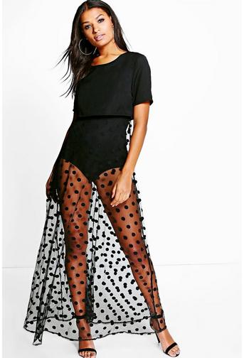 Quinn Double Layer Polka Maxi Dress