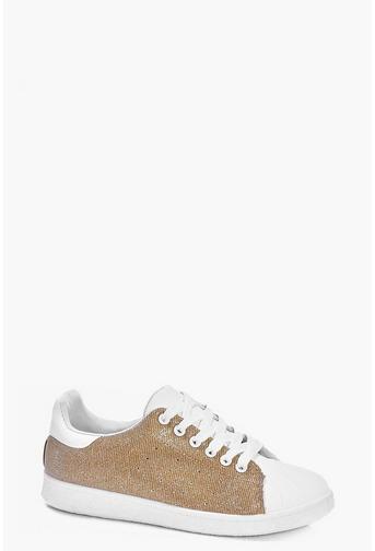 Amy Glitter Contrast Toe Trainer