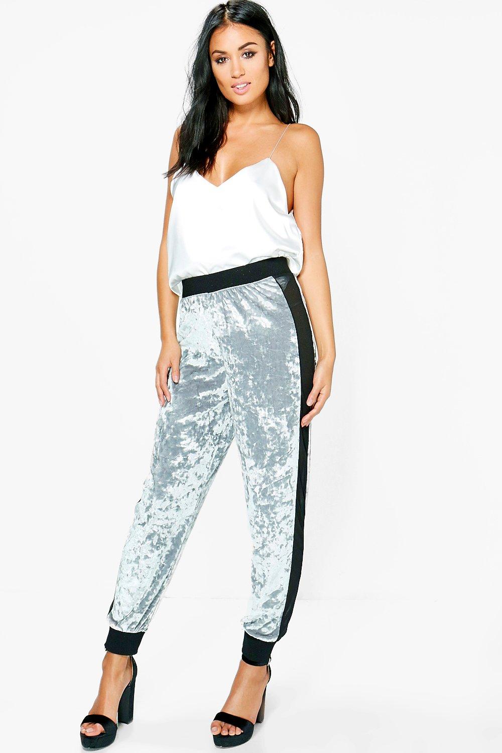 velvet joggers wide leg