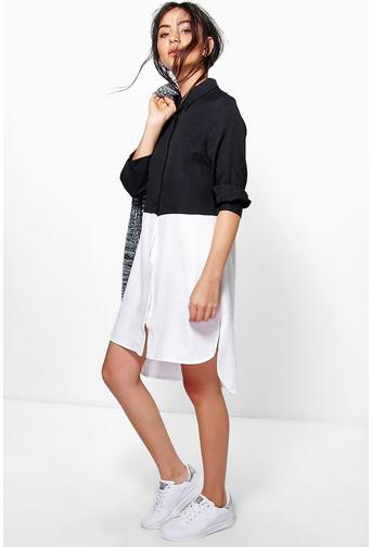 Edith Colour Block Shirt Dress