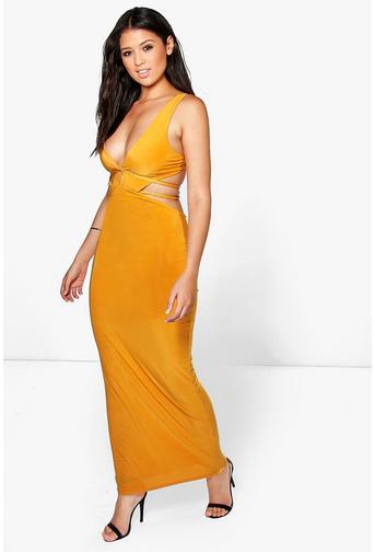 Lilly Slinky Plaited Detail Maxi Dress