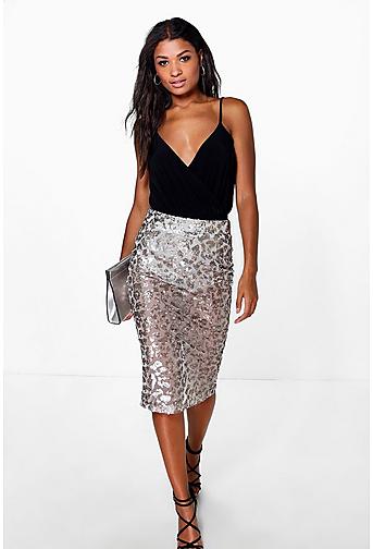 Boutique Luella Sequin Mesh Midi Skirt