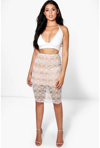 Boutique Honor Embellished Midi Skirt