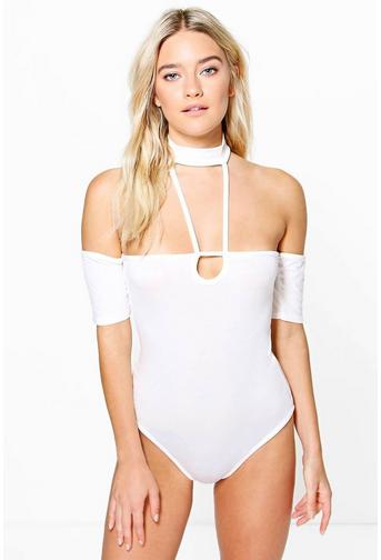 Bex Caged Strappy Neck Choker Bodysuit