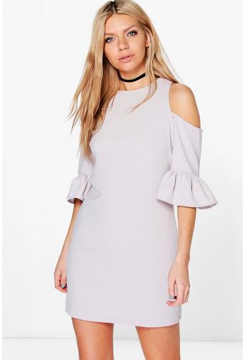 Rachel Ruffle Sleeve Shift Dress