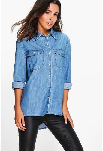 Astrid Dip Backed Denim Shirt