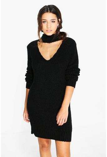 Maddison Choker Strap Soft Knit Jumper Dress