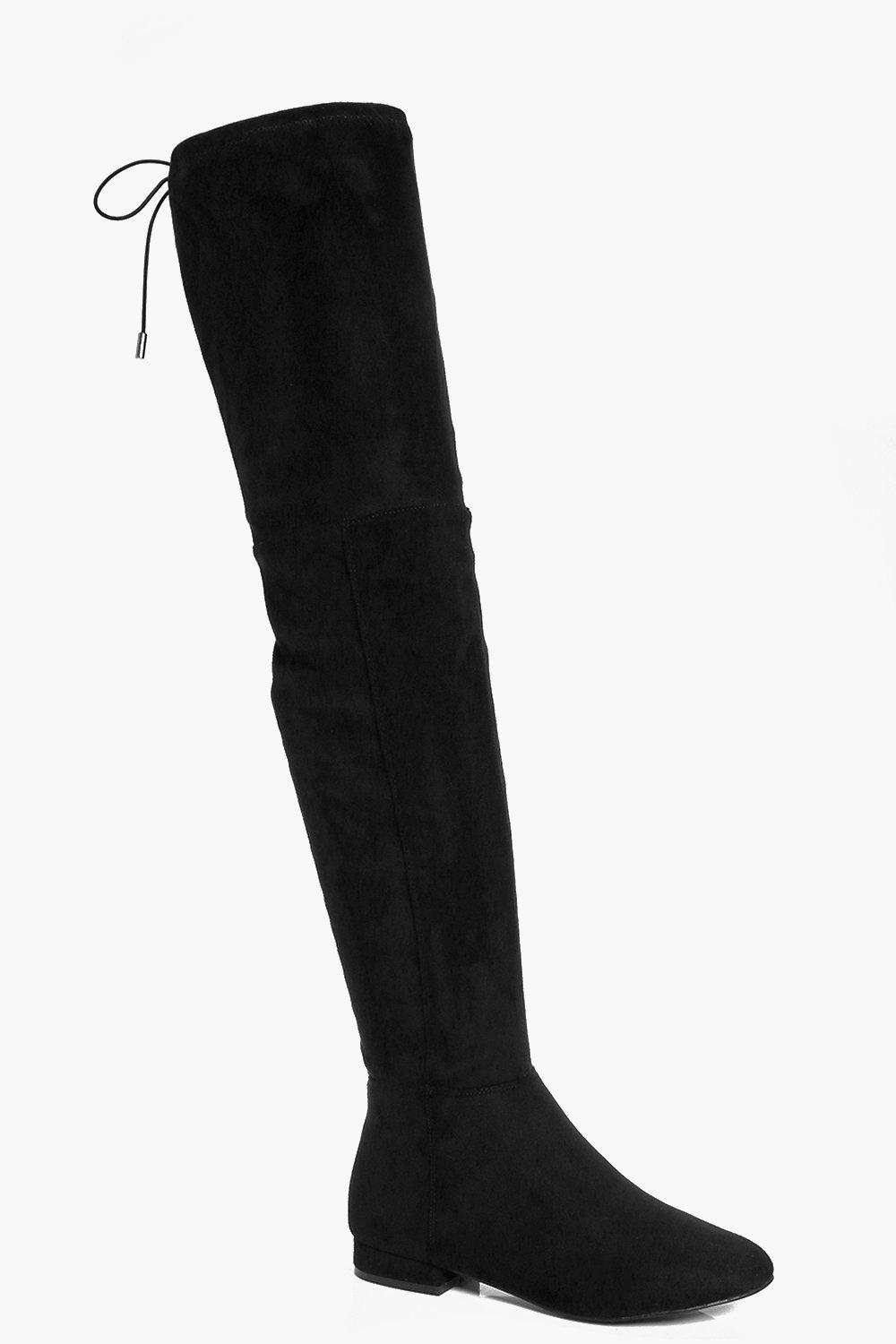 thigh high boots with tie back