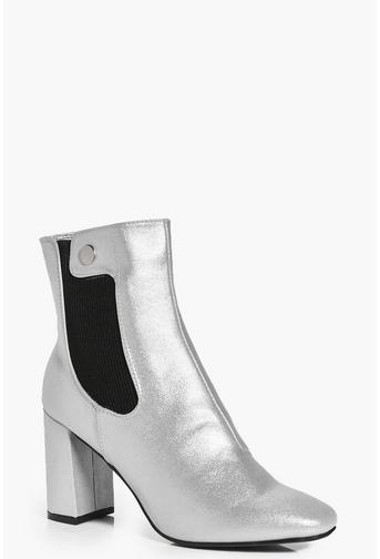 Julia Elastic Gusset Block Heel Sock Boot