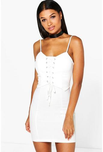 Mia Strappy Eyelet Bodycon Mini Dress