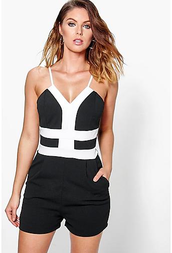 Krin Contrast Strappy Playsuit