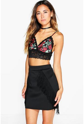 Cate Tassle Trim Mini Skirt