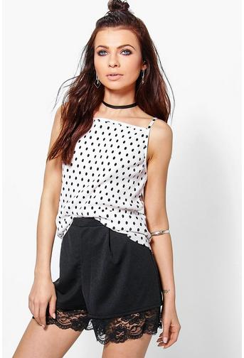 Jasmine Spot Crinkle Cropped Cami