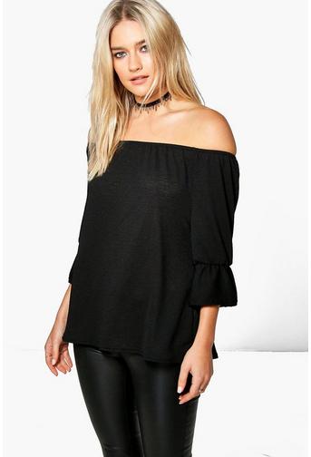 Jen Textured Off The Shoulder Bardot Top