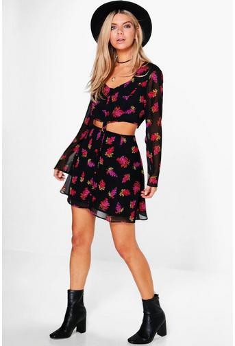 Bea Cutout Button Skater Dress