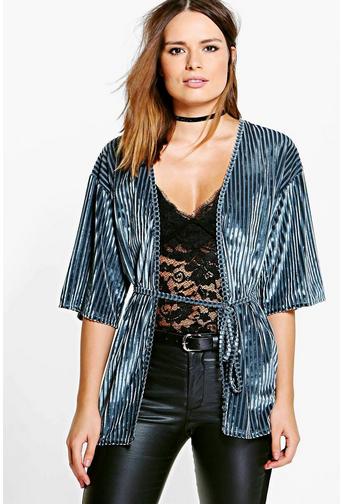 Sarah Rib Velvet Kimono Jacket