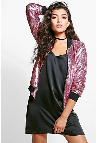 Rebecca Sequin Bomber Jacket