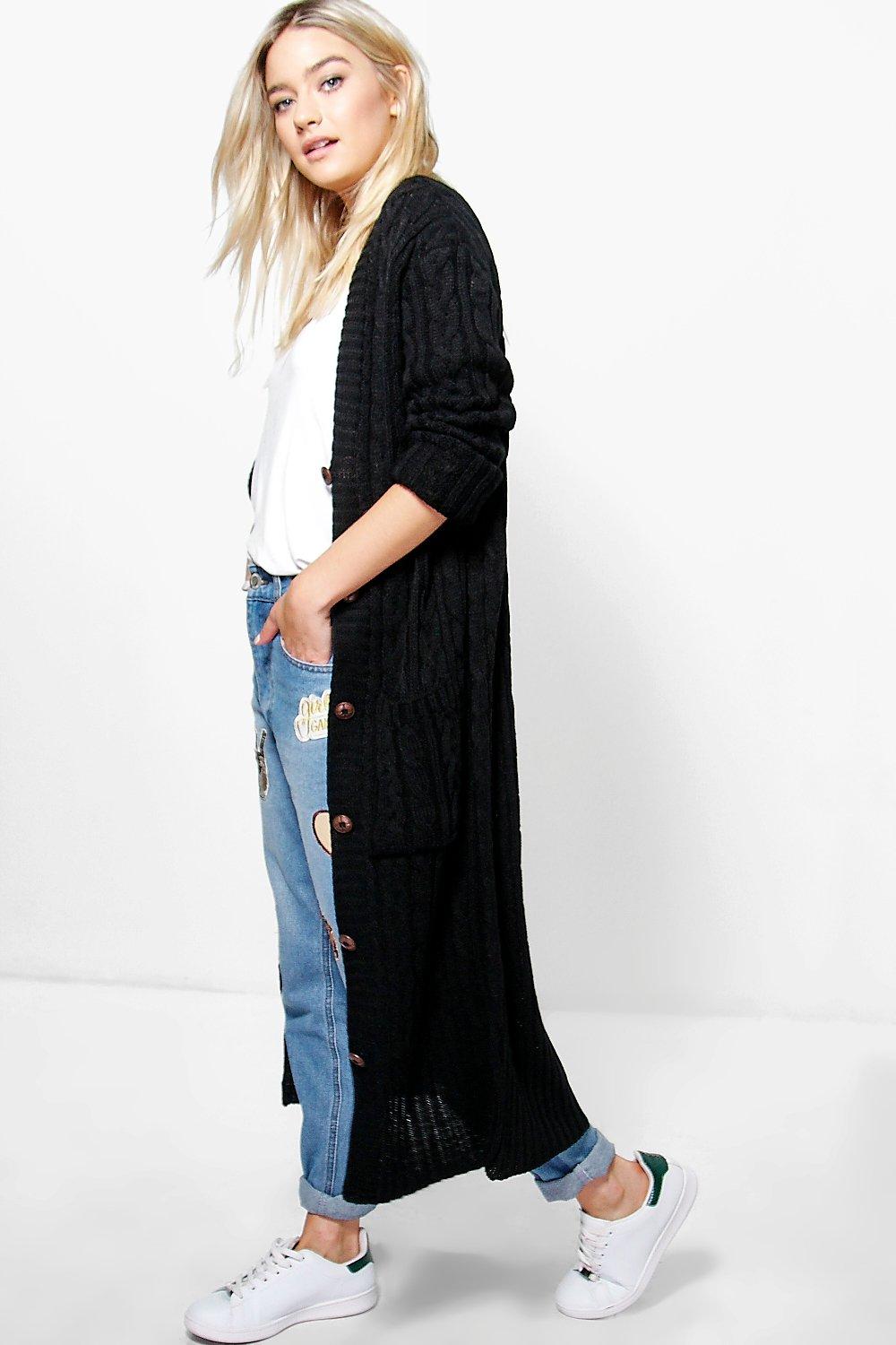 Boohoo Womens Eloise Maxi Cable Cardigan eBay