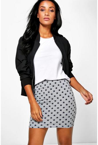 Amal Star Print Mini Skirt