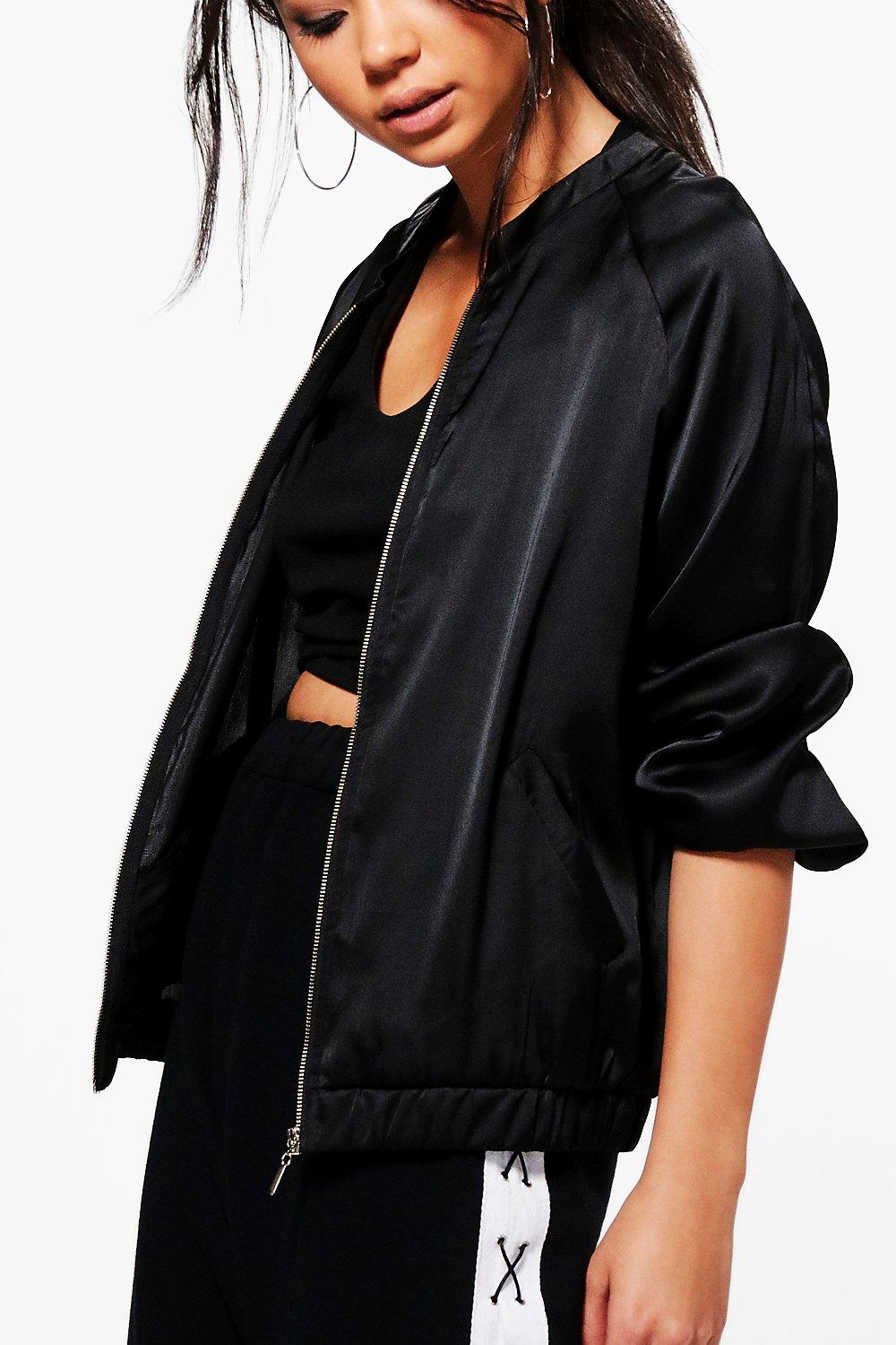 Boohoo Maya Bomber Satiné pour Femme eBay
