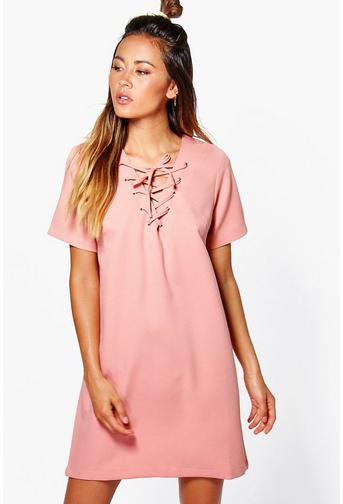 Kelly Lace Up Shift Dress