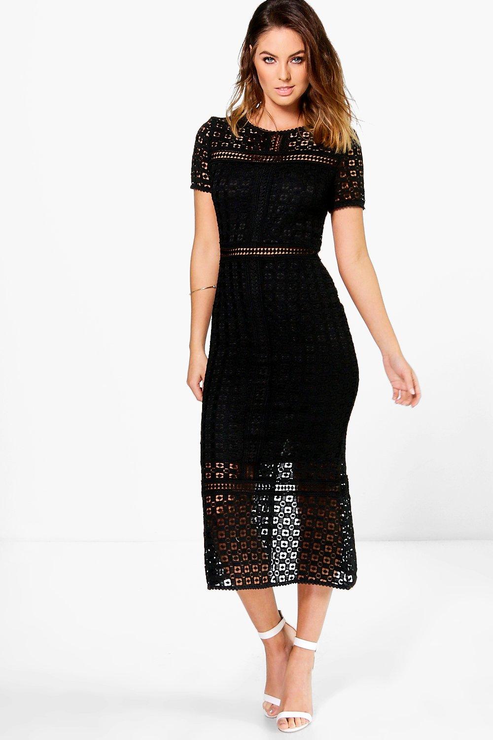 Boutique Odette Crochet Midi Dress at