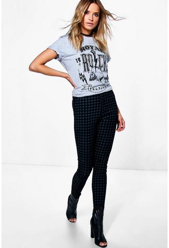 Lara High Rise Gingham Tube Jeans