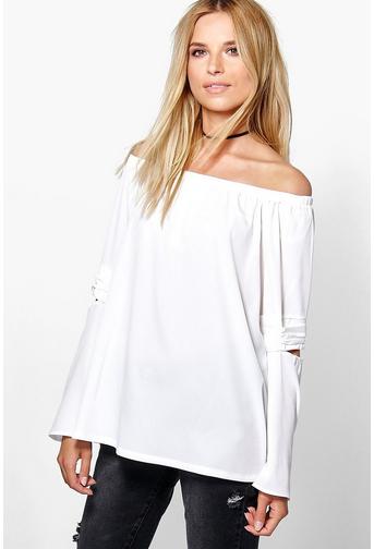 Emily Cut Out Sleeve Bardot Tunic