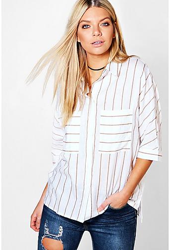 Anna Pocket Detail Striped Shirt