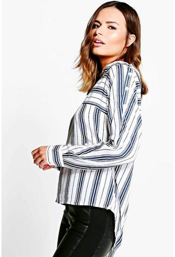 Kellie Striped Button Shoulder Shirt