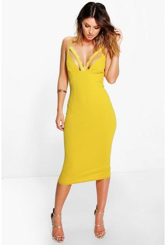 Faye Lace Trim Bust Midi Dress