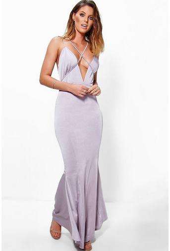 Fiona Strappy Detail Fishtail Maxi Dress