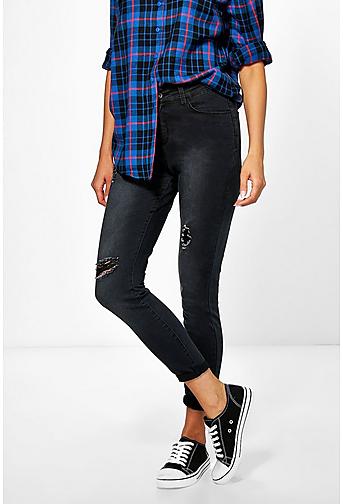 Carly High Rise Distressed Skinny Jeans