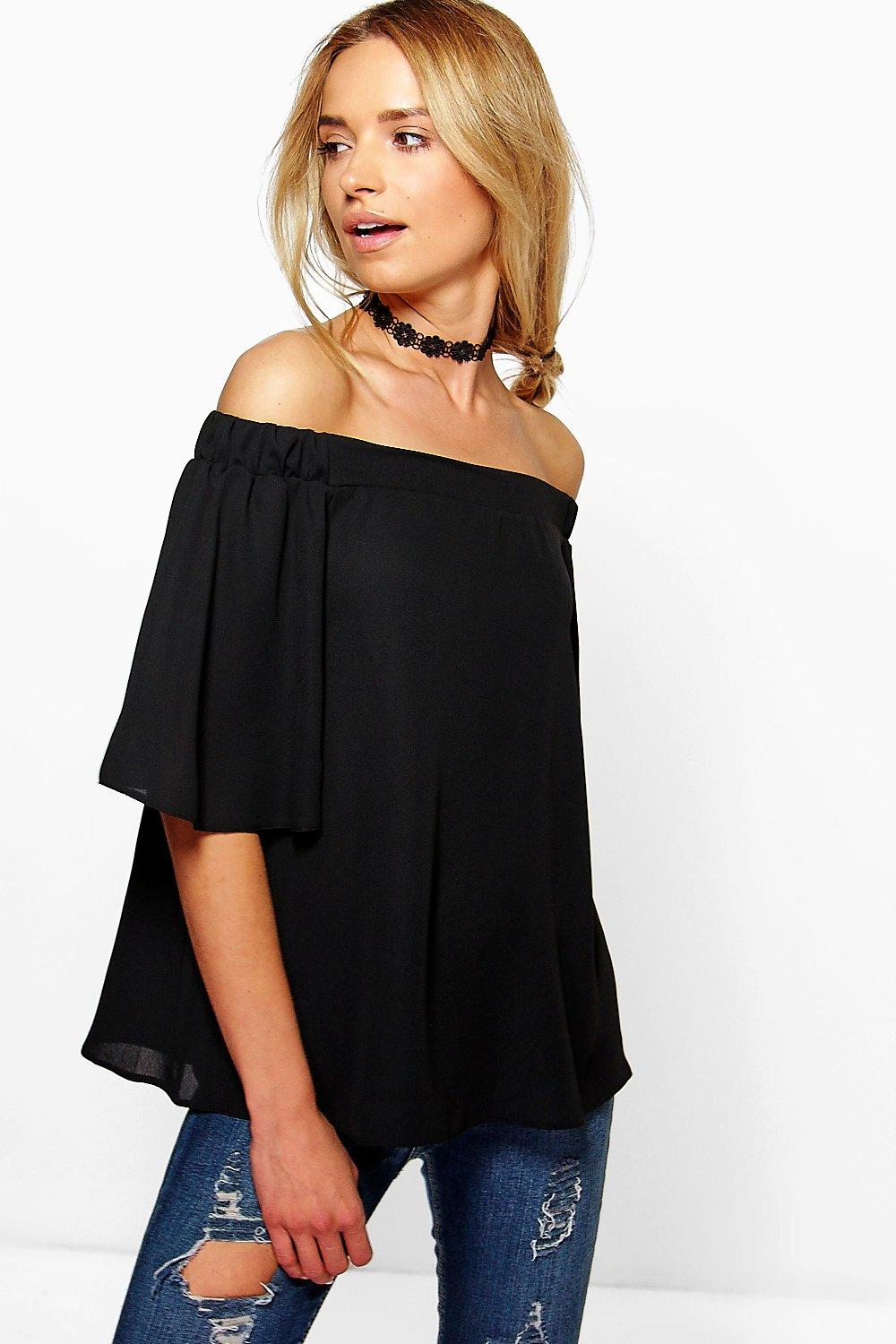 boohoo off the shoulder tops