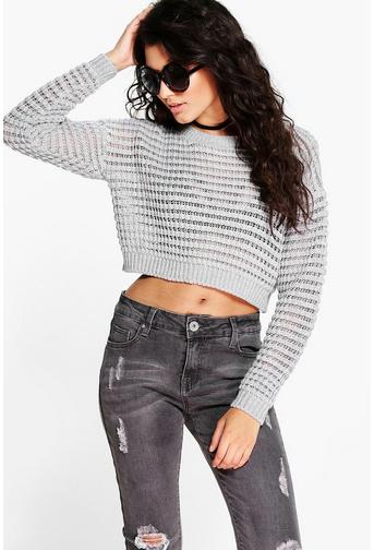 Maisie Crop Bubble Stitch Jumper