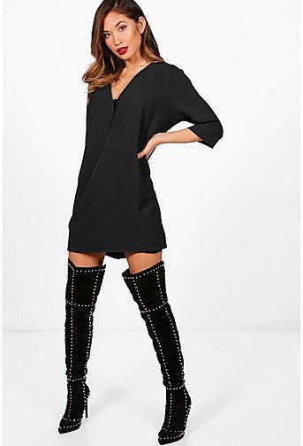 Lily Wrap Front Shift Dress
