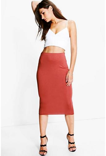 Mari Longer Length Viscose Midi Skirt