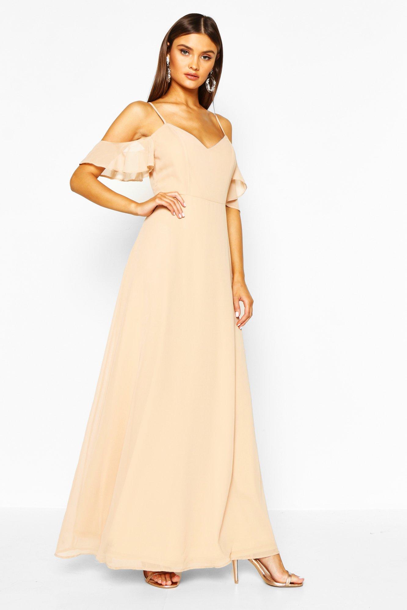 open shoulder long dress