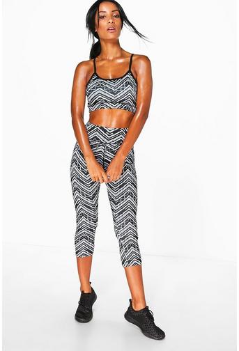 Millie Mono Zig Zag Performance Sports Bra