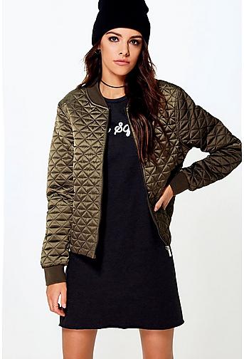 Boutique Sofia Quilted Bomber Jacket