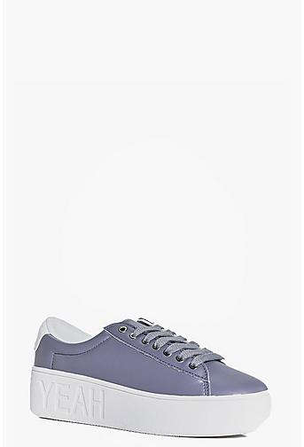 Laura Embossed Hell Yeah Lace Up Trainer