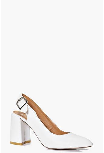 Megan Pointed Block Heel Slingback