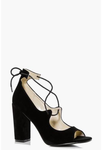 Faye Peeptoe Block Heel Strappy Heels