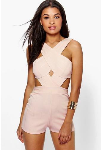 Jenny Cross Front Cut Out Side Bandage Playsuit