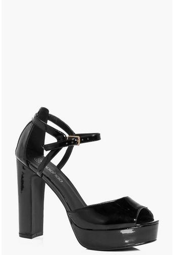 Mia Peeptoe Platform Cut Work Ankle Heel